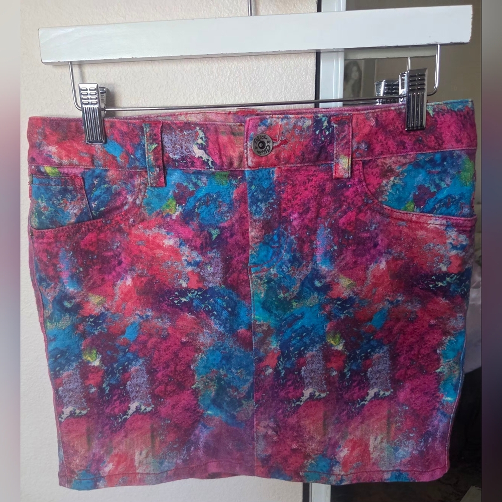 Alice&Olivia Bright Pink Multi-Color Printed Mini Skirt